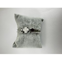 Gümüş Yonca Taşlı Bileklik